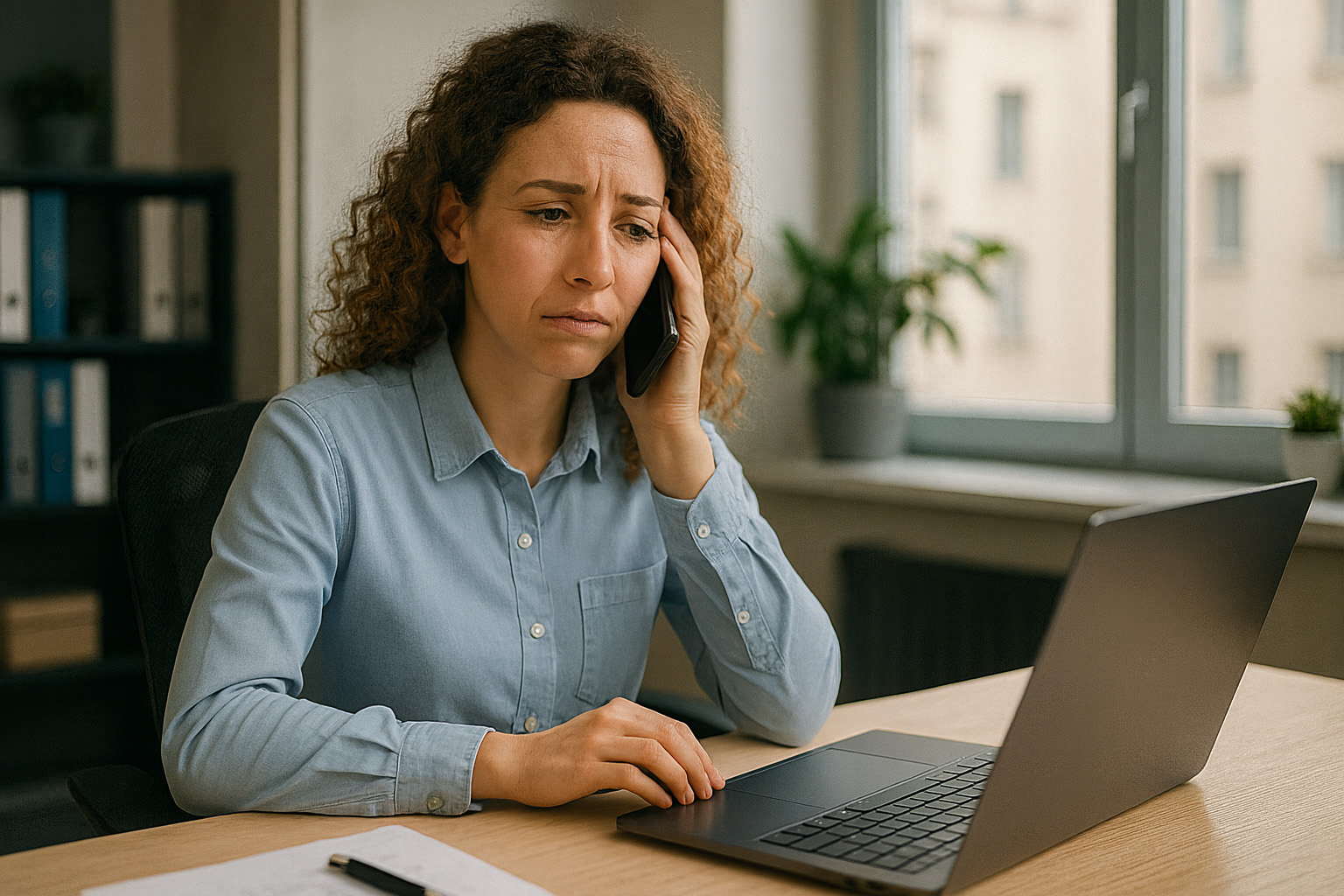smutna kobieta laptop