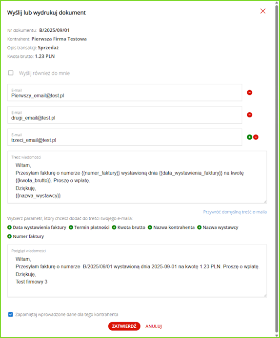 Automatyczna wysyłka faktury cyklicznej